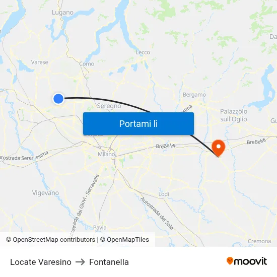 Locate Varesino to Fontanella map