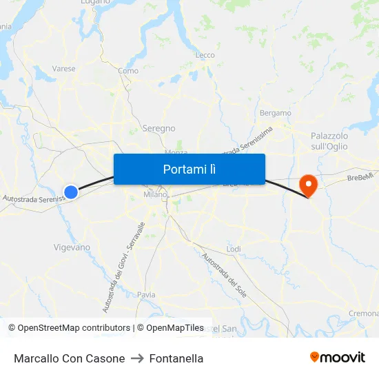 Marcallo Con Casone to Fontanella map