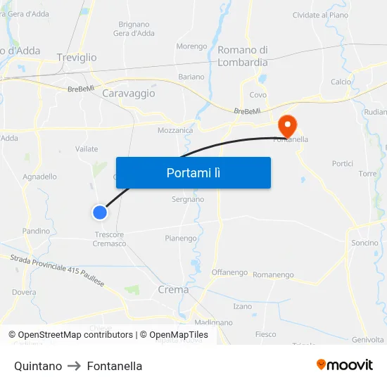 Quintano to Fontanella map