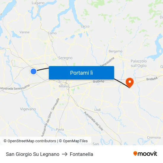 San Giorgio Su Legnano to Fontanella map