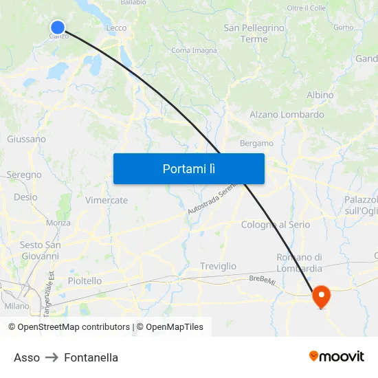 Asso to Fontanella map