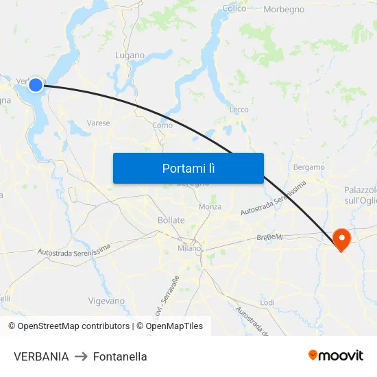 VERBANIA to Fontanella map