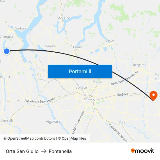 Orta San Giulio to Fontanella map