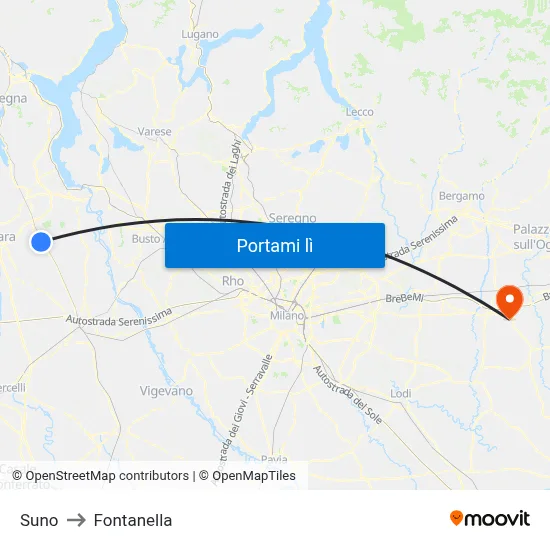 Suno to Fontanella map