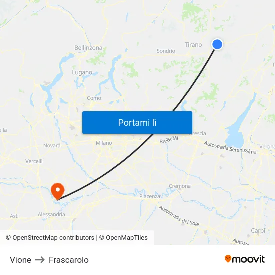 Vione to Frascarolo map