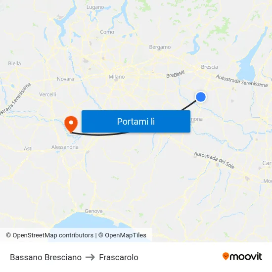 Bassano Bresciano to Frascarolo map