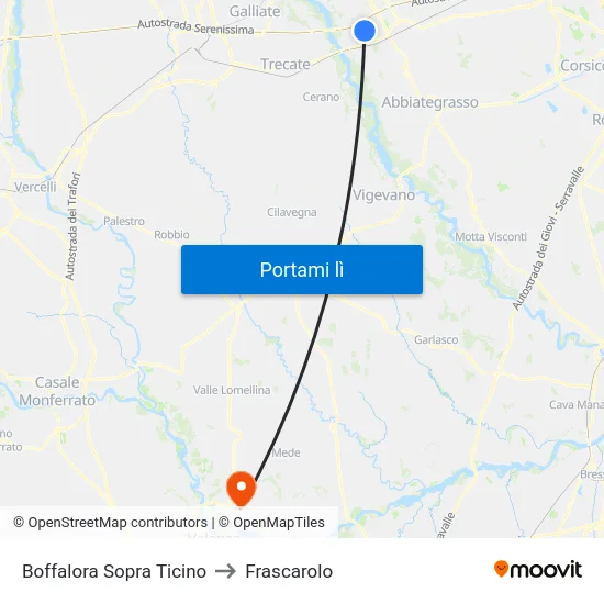 Boffalora Sopra Ticino to Frascarolo map