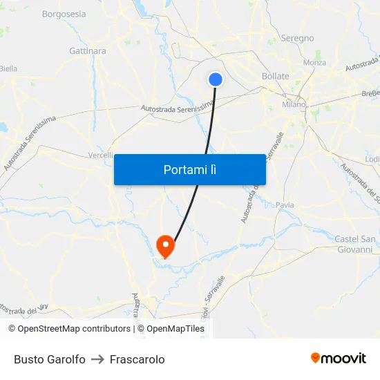 Busto Garolfo to Frascarolo map