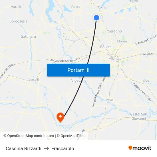 Cassina Rizzardi to Frascarolo map