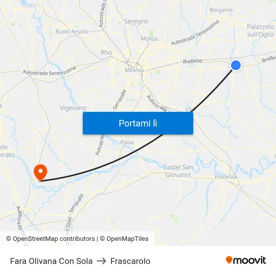 Fara Olivana Con Sola to Frascarolo map