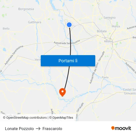 Lonate Pozzolo to Frascarolo map