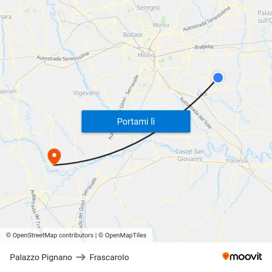 Palazzo Pignano to Frascarolo map