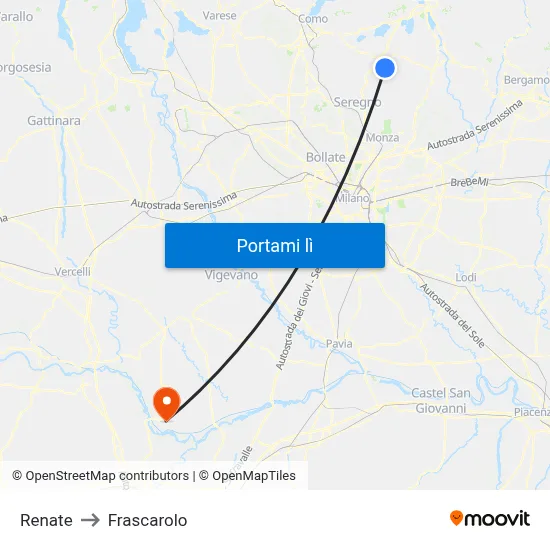 Renate to Frascarolo map