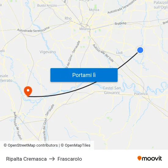 Ripalta Cremasca to Frascarolo map