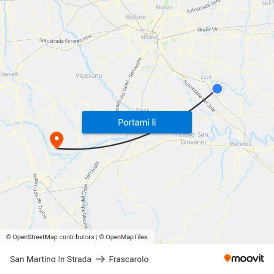 San Martino In Strada to Frascarolo map