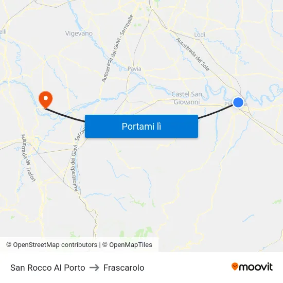 San Rocco Al Porto to Frascarolo map