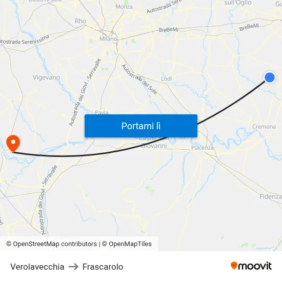 Verolavecchia to Frascarolo map