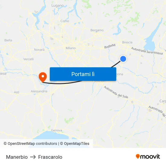 Manerbio to Frascarolo map