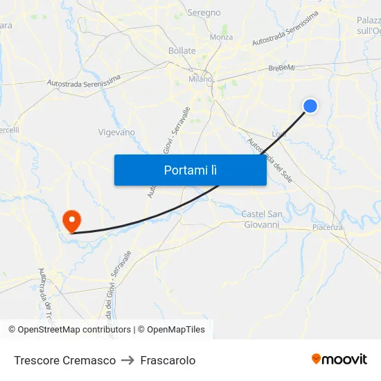 Trescore Cremasco to Frascarolo map