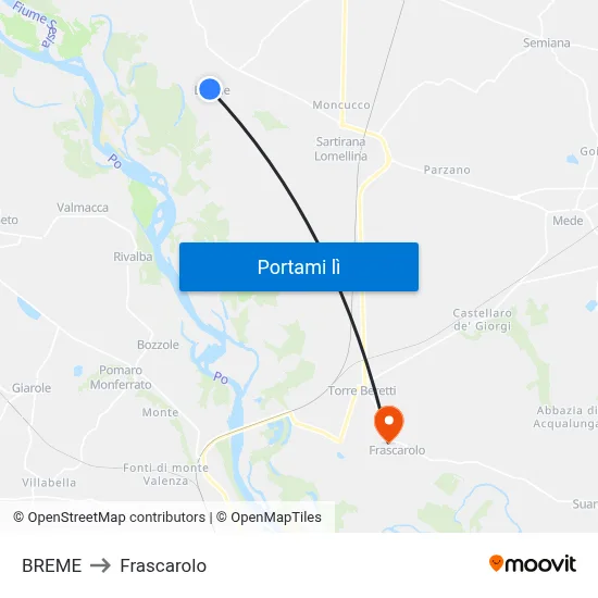 BREME to Frascarolo map