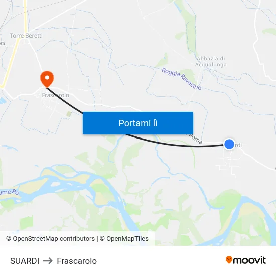 SUARDI to Frascarolo map