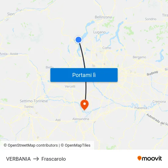 VERBANIA to Frascarolo map