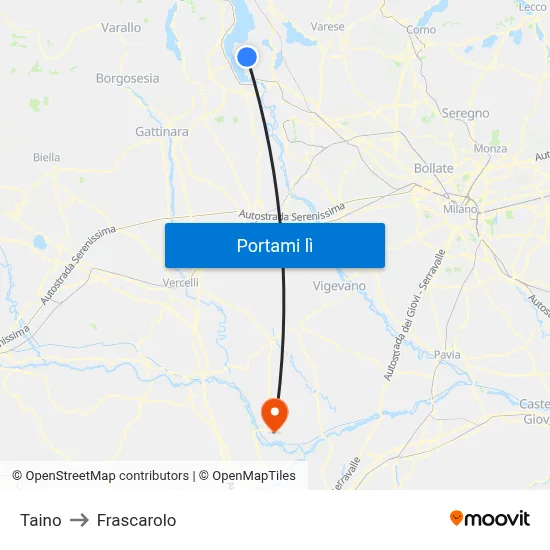 Taino to Frascarolo map