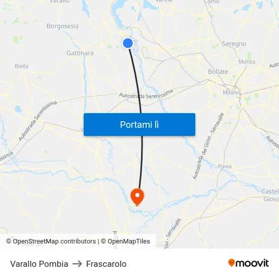 Varallo Pombia to Frascarolo map