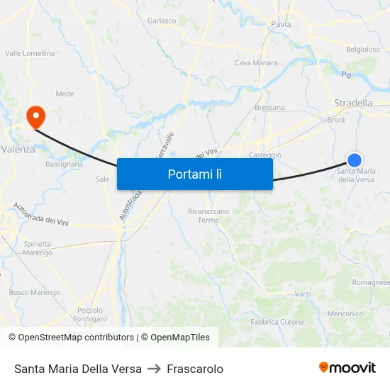 Santa Maria Della Versa to Frascarolo map