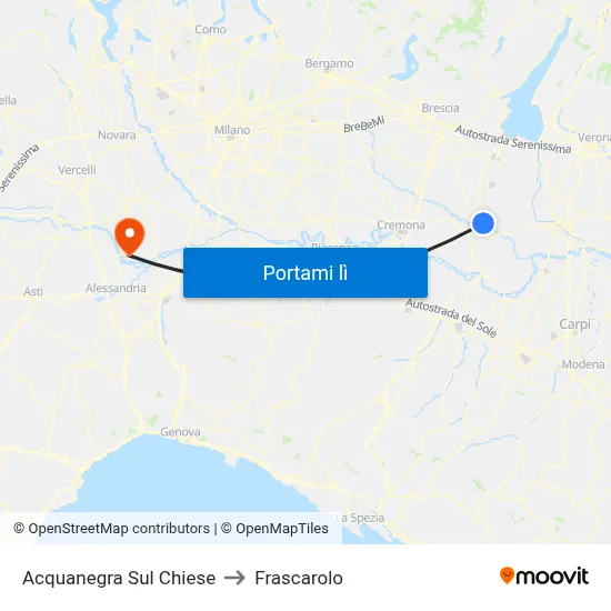 Acquanegra Sul Chiese to Frascarolo map