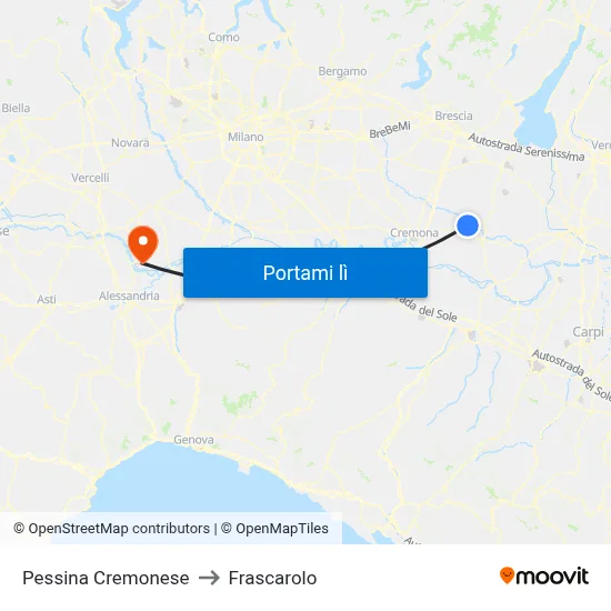 Pessina Cremonese to Frascarolo map