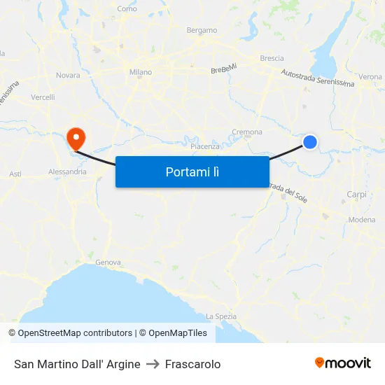 San Martino Dall' Argine to Frascarolo map