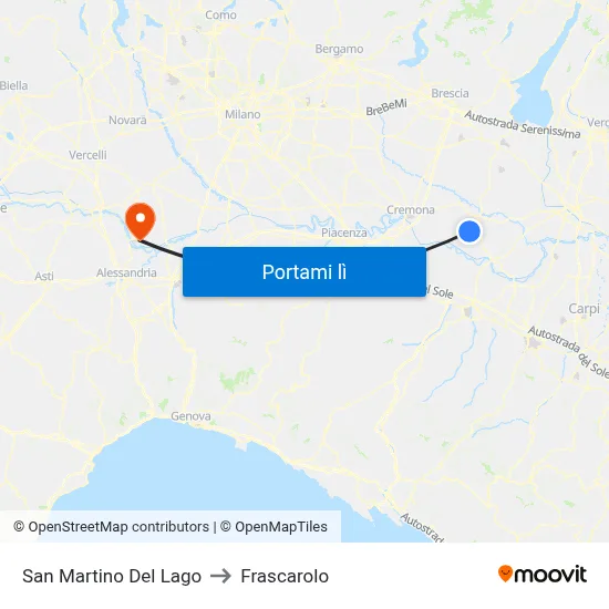 San Martino Del Lago to Frascarolo map