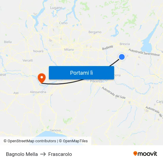 Bagnolo Mella to Frascarolo map