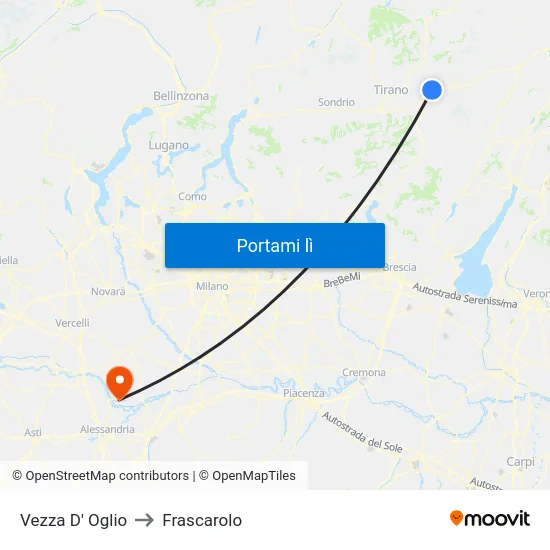 Vezza D' Oglio to Frascarolo map
