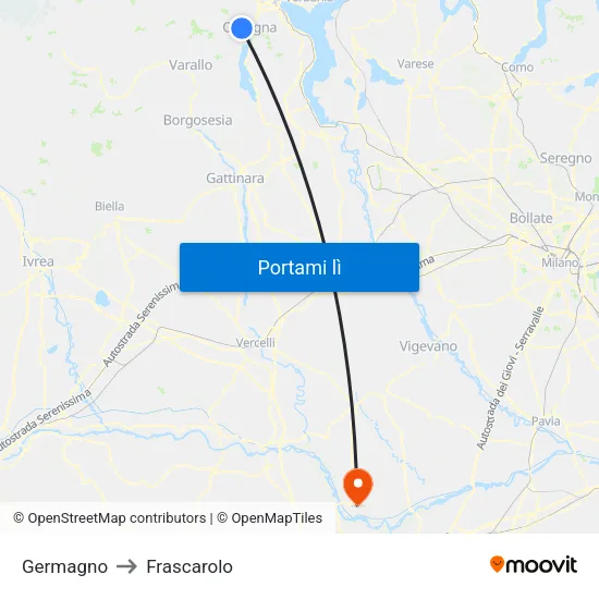 Germagno to Frascarolo map
