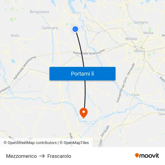 Mezzomerico to Frascarolo map
