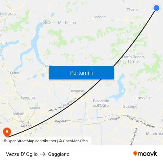Vezza D' Oglio to Gaggiano map