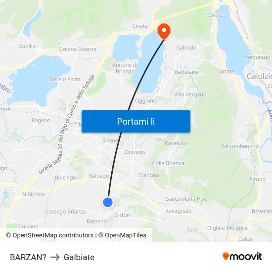 BARZAN? to Galbiate map