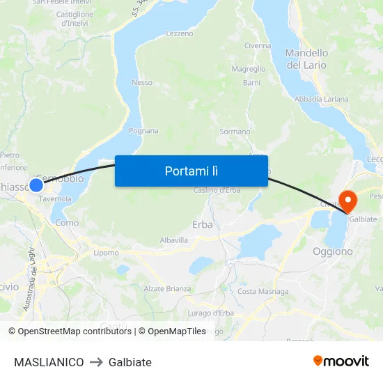 MASLIANICO to Galbiate map