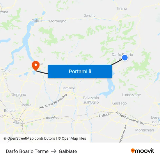 Darfo Boario Terme to Galbiate map