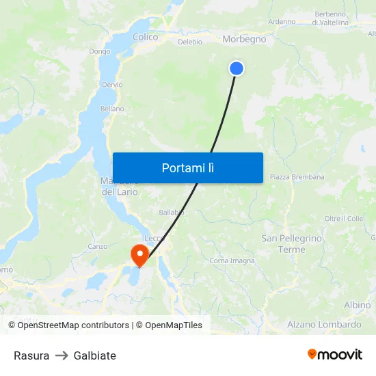 Rasura to Galbiate map