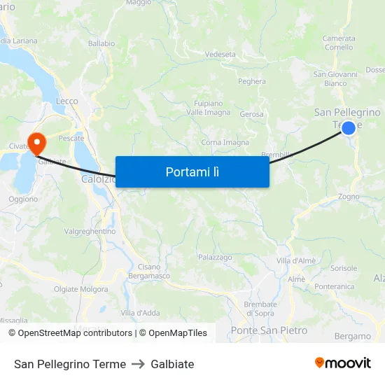 San Pellegrino Terme to Galbiate map