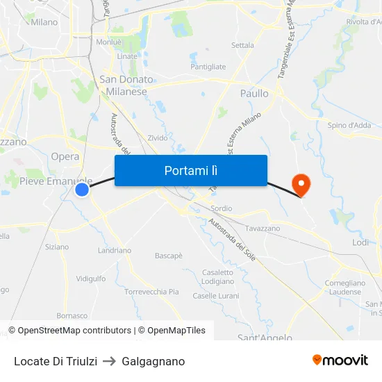 Locate Di Triulzi to Galgagnano map