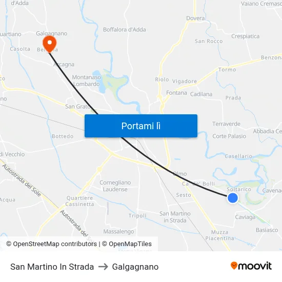 San Martino In Strada to Galgagnano map