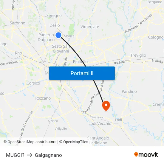 MUGGI? to Galgagnano map