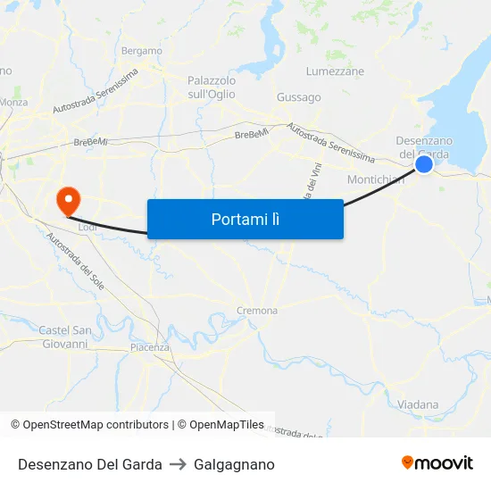 Desenzano Del Garda to Galgagnano map