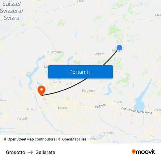 Grosotto to Gallarate map