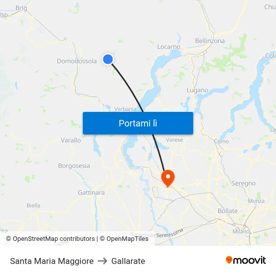 Santa Maria Maggiore to Gallarate map