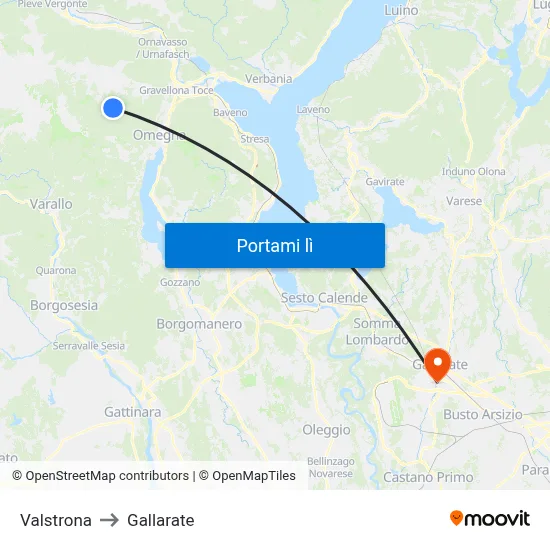 Valstrona to Gallarate map